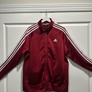 Adidas Burgundy and White Track Jacket